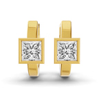 10kt Yellow Gold Mirror Glow Single Princess Lab Diamond Huggie Earrings (1 Ct. Tw.) left