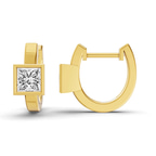 10kt Yellow Gold Mirror Glow Single Princess Lab Diamond Huggie Earrings (1 Ct. Tw.) right