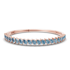 14kt Rose Gold Pear Cascade Lab Diamond Openable Bangle Bracelet (2 Ct. Tw.) front image