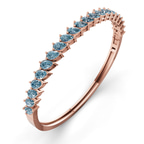 14kt Rose Gold Pear Cascade Lab Diamond Openable Bangle Bracelet (2 Ct. Tw.) right