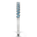 14kt White Gold Pear Cascade Lab Diamond Openable Bangle Bracelet (4 Ct. Tw.) left