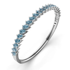 14kt White Gold Pear Cascade Lab Diamond Openable Bangle Bracelet (4 Ct. Tw.) right