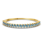 14kt Yellow Gold Pear Cascade Lab Diamond Openable Bangle Bracelet (3 Ct. Tw.) front image