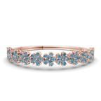 14kt Rose Gold Pear Petal Lab Diamond Openable Bangle Bracelet (1 Ct. Tw.) front image