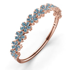 14kt Rose Gold Pear Petal Lab Diamond Openable Bangle Bracelet (1 Ct. Tw.) right