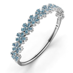 14kt White Gold Pear Petal Lab Diamond Openable Bangle Bracelet (1 Ct. Tw.) right