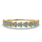 14kt Yellow Gold Pear Petal Lab Diamond Openable Bangle Bracelet (1 Ct. Tw.) front image