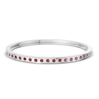 14kt White Gold Round Glow Classic Lab Diamond Openable Bangle Bracelet (1 Ct. Tw.) front image