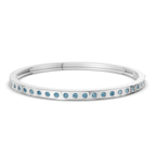 14kt White Gold Round Glow Classic Lab Diamond Openable Bangle Bracelet (1 Ct. Tw.) front image