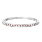 14kt White Gold Round Glow Classic Lab Diamond Openable Bangle Bracelet (1 Ct. Tw.) front image