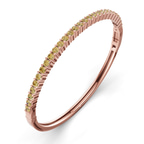 14ct Rose Gold Round Embrace Lab Diamond Openable Bangle Bracelet (1 Ct. Tw.) right