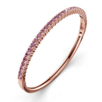 14ct Rose Gold Round Embrace Lab Diamond Openable Bangle Bracelet (1 Ct. Tw.) right