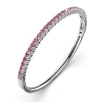 14ct White Gold Round Embrace Lab Diamond Openable Bangle Bracelet (3 Ct. Tw.) right