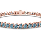 10kt Rose Gold Lilac Pear Lab Diamond Tennis Bracelet (10 Ct. Tw.) right