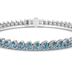 Platinum Lilac Pear Lab Diamond Tennis Bracelet (10 Ct. Tw.) right