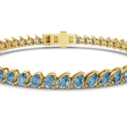 14kt Yellow Gold Lilac Pear Lab Diamond Tennis Bracelet (10 Ct. Tw.) right