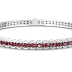 Platinum Nemy Half Bezel Round Lab Diamond Tennis Bracelet (2 Ct. Tw.) right