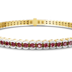 14kt Yellow Gold Nemy Half Bezel Round Lab Diamond Tennis Bracelet (2 Ct. Tw.) right