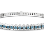 Platinum Nemy Half Bezel Round Lab Diamond Tennis Bracelet (2 Ct. Tw.) right