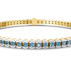 10kt Yellow Gold Nemy Half Bezel Round Lab Diamond Tennis Bracelet (2 Ct. Tw.) right