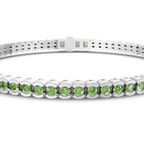 Platinum Nemy Half Bezel Round Lab Diamond Tennis Bracelet (2 Ct. Tw.) right
