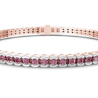 14kt Rose Gold Nemy Half Bezel Round Lab Diamond Tennis Bracelet (2 Ct. Tw.) right