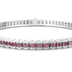 Platinum Nemy Half Bezel Round Lab Diamond Tennis Bracelet (2 Ct. Tw.) right