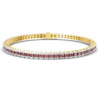 10kt Yellow Gold Nemy Half Bezel Round Lab Diamond Tennis Bracelet (2 Ct. Tw.) front image