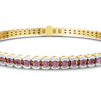10kt Yellow Gold Nemy Half Bezel Round Lab Diamond Tennis Bracelet (2 Ct. Tw.) right