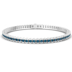 Platinum Nemy Half Bezel Round Lab Diamond Tennis Bracelet (2 Ct. Tw.) front image