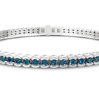 Platinum Nemy Half Bezel Round Lab Diamond Tennis Bracelet (2 Ct. Tw.) right