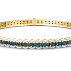 10kt Yellow Gold Nemy Half Bezel Round Lab Diamond Tennis Bracelet (2 Ct. Tw.) right