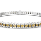 14kt White Gold Nemy Half Bezel Round Lab Diamond Tennis Bracelet (2 Ct. Tw.) right