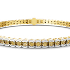 10kt Yellow Gold Nemy Half Bezel Round Lab Diamond Tennis Bracelet (2 Ct. Tw.) right