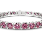 9ct White Gold Aelia Round Lab Diamond Tennis Bracelet (2 Ct. Tw.) right