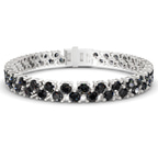 9ct White Gold Isidora Round Double Row Lab Diamond Tennis Bracelet (4 Ct. Tw.) front image
