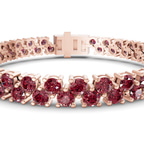 14ct Rose Gold Isidora Round Double Row Lab Diamond Tennis Bracelet (4 Ct. Tw.) right