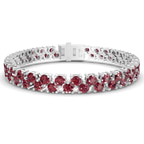 14ct White Gold Isidora Round Double Row Lab Diamond Tennis Bracelet (4 Ct. Tw.) front image