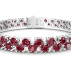 14ct White Gold Isidora Round Double Row Lab Diamond Tennis Bracelet (4 Ct. Tw.) right