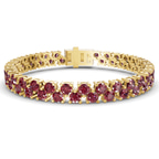 9ct Yellow Gold Isidora Round Double Row Lab Diamond Tennis Bracelet (4 Ct. Tw.) front image