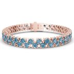 14ct Rose Gold Isidora Round Double Row Lab Diamond Tennis Bracelet (4 Ct. Tw.) front image