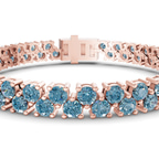 14ct Rose Gold Isidora Round Double Row Lab Diamond Tennis Bracelet (4 Ct. Tw.) right
