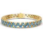 9ct Yellow Gold Isidora Round Double Row Lab Diamond Tennis Bracelet (4 Ct. Tw.) front image