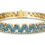 9ct Yellow Gold Isidora Round Double Row Lab Diamond Tennis Bracelet (4 Ct. Tw.) right