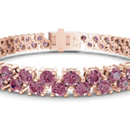 14ct Rose Gold Isidora Round Double Row Lab Diamond Tennis Bracelet (4 Ct. Tw.) right