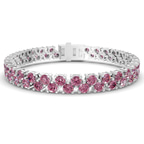 9ct White Gold Isidora Round Double Row Lab Diamond Tennis Bracelet (4 Ct. Tw.) front image