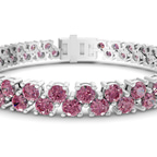 9ct White Gold Isidora Round Double Row Lab Diamond Tennis Bracelet (4 Ct. Tw.) right