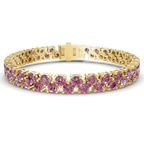 14ct Yellow Gold Isidora Round Double Row Lab Diamond Tennis Bracelet (4 Ct. Tw.) front image