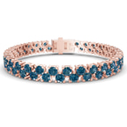 14ct Rose Gold Isidora Round Double Row Lab Diamond Tennis Bracelet (4 Ct. Tw.) front image