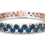 14ct Rose Gold Isidora Round Double Row Lab Diamond Tennis Bracelet (4 Ct. Tw.) right